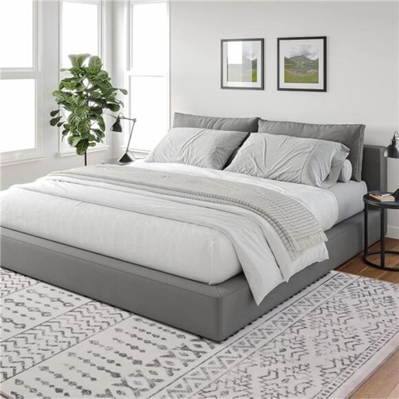 Area Rug Super Soft Ultra-Thin Moroccan Washable Rug, Anti-Slip Backing Rugs - Picture 6 of 7